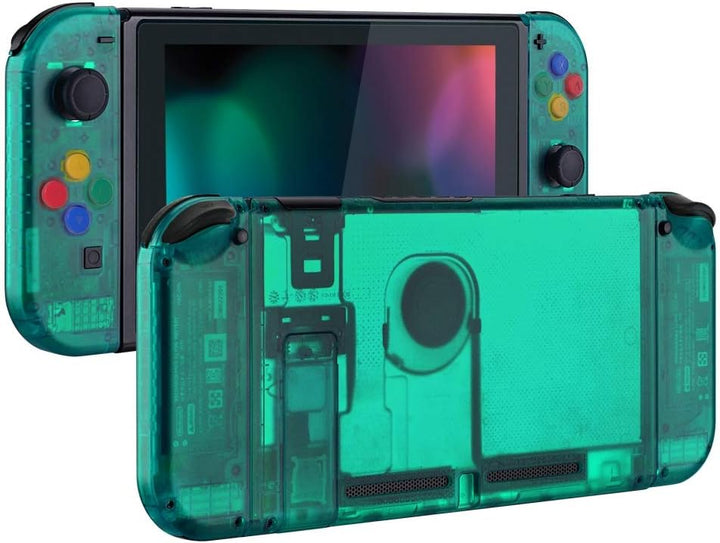eXtremeRate Hülle Case für Nintendo Switch Joycon/Konsole, Rückgehäuse&Kickstand für Switch Console,