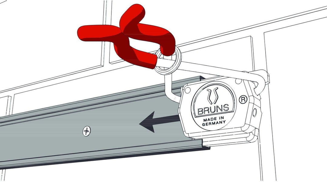 BRUNS 107869770-1_869765-1_869768_869773 Alu-Gerätehalter-Set, inkl. 12 Halter und 2 Haken, mit Schi