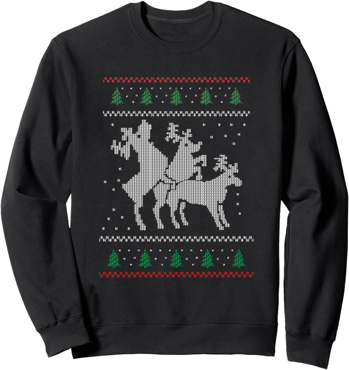 Rentier Dreier Lustiger Xmas Hässlicher Weihnachtspullover Sweatshirt