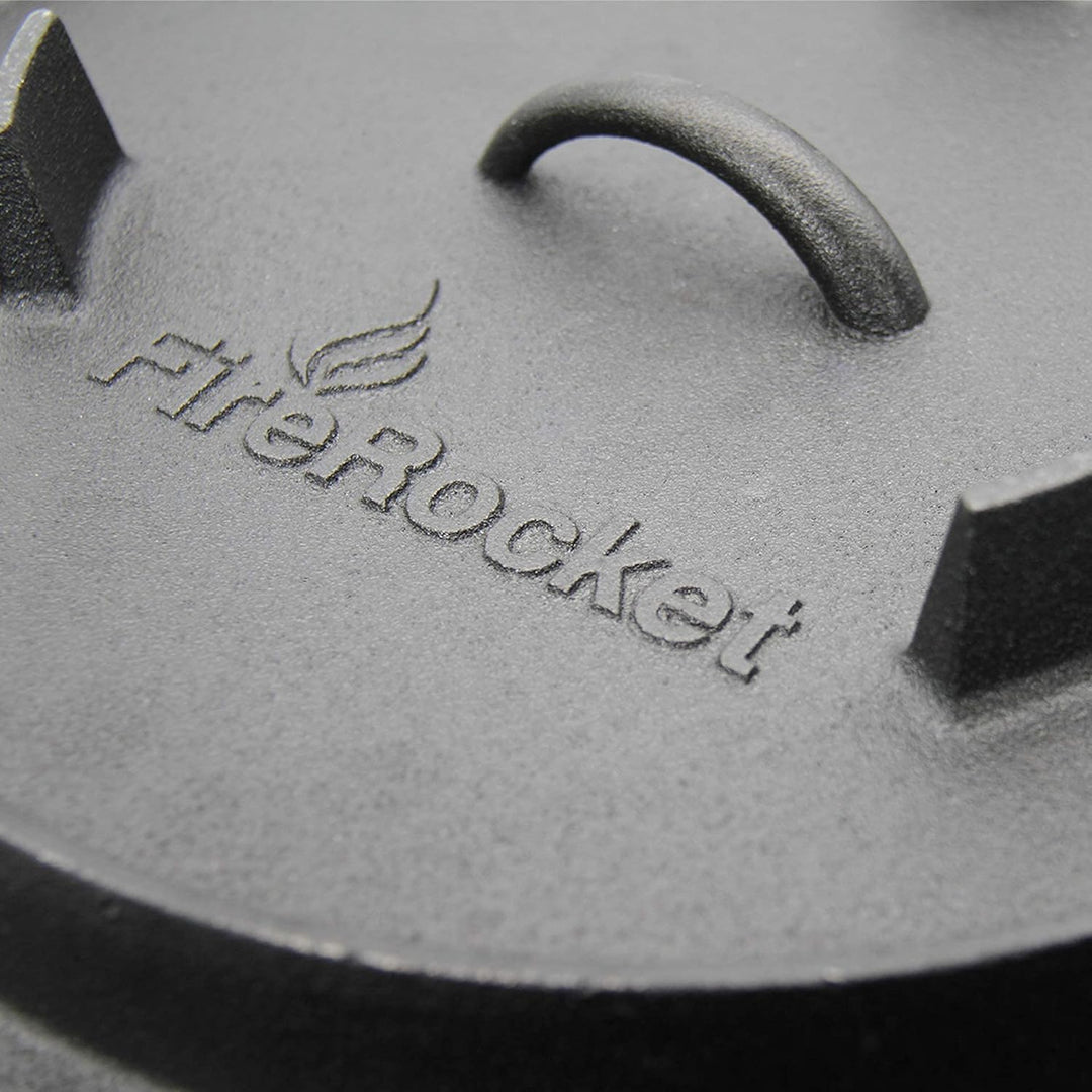 FireRocket Dutch Oven 6qt 5,5 ohne Füsse premium Gusseisen Schmortopf Gusstopf Feuertopf niederländi