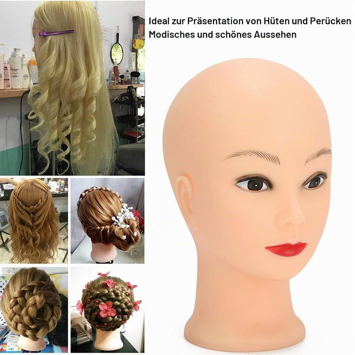 Schaufensterpuppenkopf, Puppenkopf, Silikon-Schaufensterpuppenkopf, Make-up-Training, Glatze, Schauf