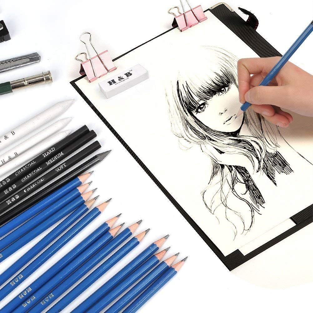 H & B 35 Stück Bleistifte Professionelle Skizzierstifte Set Skizzieren Zeichnen Bleistifte Profi Art