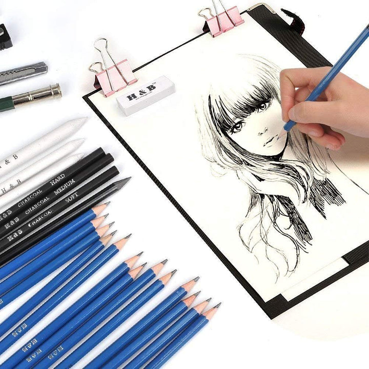 H & B 35 Stück Bleistifte Professionelle Skizzierstifte Set Skizzieren Zeichnen Bleistifte Profi Art