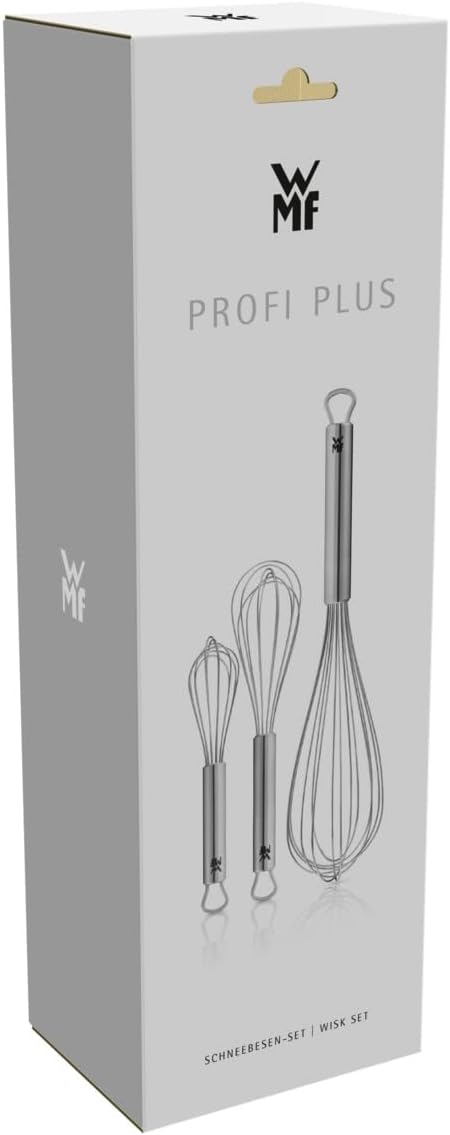 WMF Profi Plus Schneebesen Set 3-teilig, Schneebesen Edelstahl teilmattiert, Rührbesen, Quirl, spülm