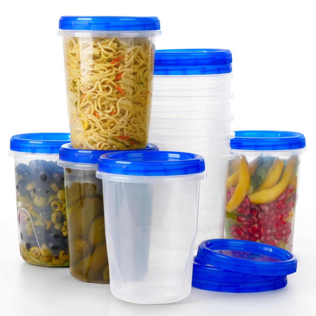 Winter Shore Frischhaltedosen mit Deckel zum Drehen (10er-Pack) - 1 l BPA-Freie Gefrierboxen mit Dec