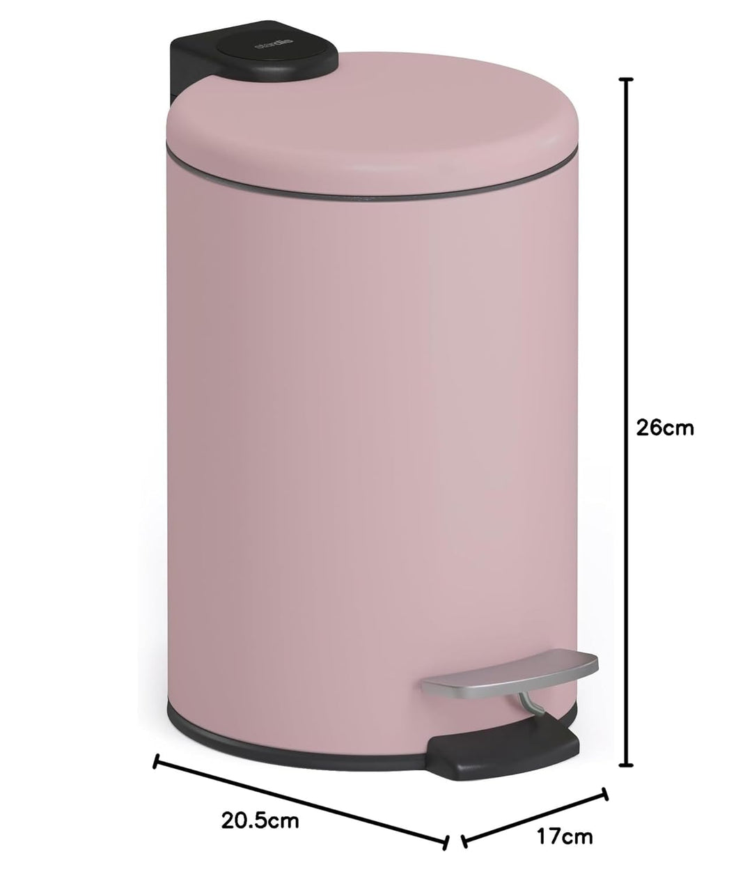 3 Liter Treteimer Edelstahl matt mit Absenkautomatik Klappdeckel leise schliessend Softclose mit Inn