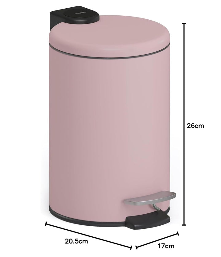 3 Liter Treteimer Edelstahl matt mit Absenkautomatik Klappdeckel leise schliessend Softclose mit Inn