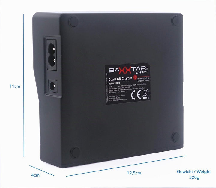 Baxxtar Pro - LCD DUAL Ladegerät - kompatibel mit Akku Sony BP-U30 BP-U35 BP-U60 BP-U65 BP-U70 BP-U9