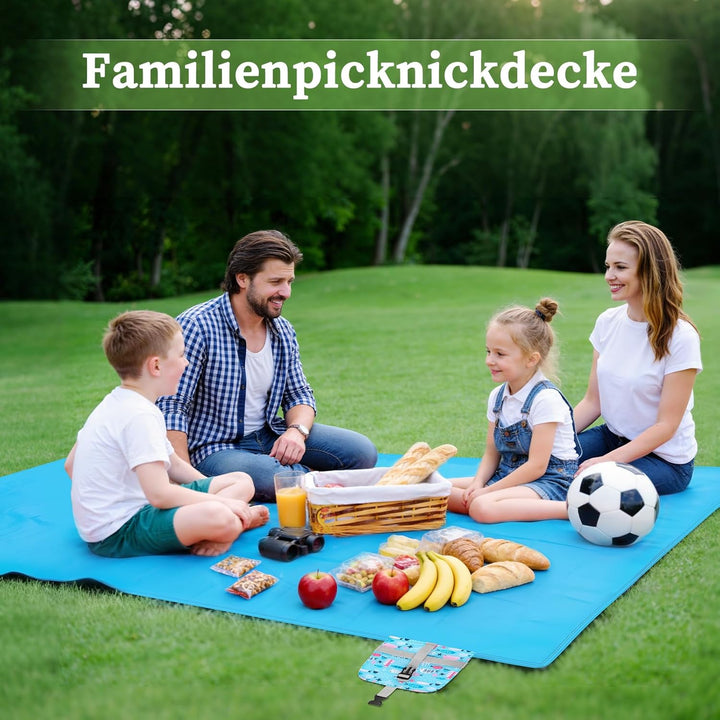 Picknickdecke Outdoor 200 x 150 cm, Faltbar Picnic Blanket Waterproof Leicht und Tragbar Stranddecke