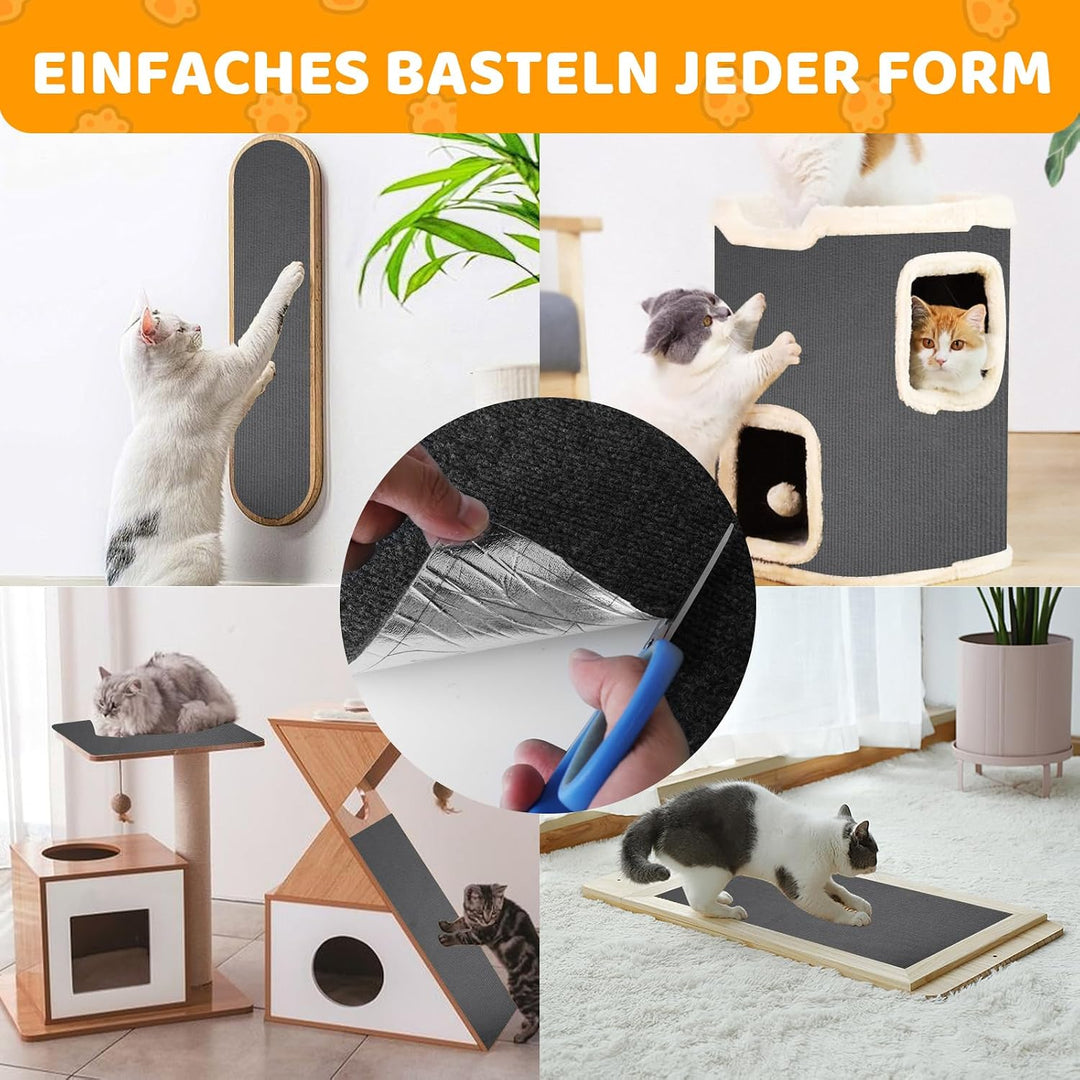 Storystore Selbstklebend Kratzmatte Katze, 40cm x 200cm Katzen Kratzmatte Kratzschutz Sofa Katze, DI