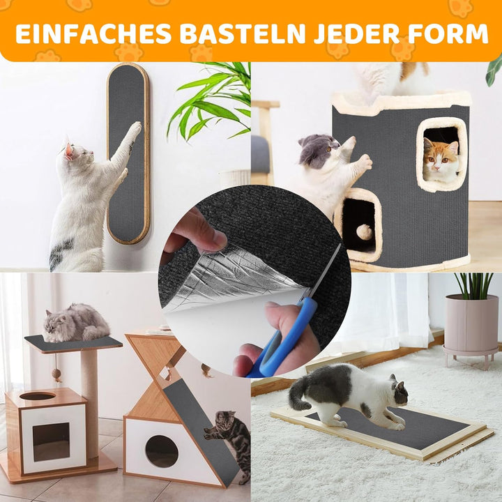 Storystore Selbstklebend Kratzmatte Katze, 40cm x 200cm Katzen Kratzmatte Kratzschutz Sofa Katze, DI