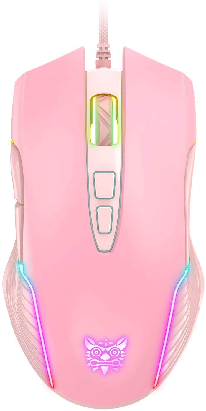 RGB Gaming-Maus, kabelgebunden, 6 einstellbare DPI bis zu 6400, ergonomische Gamer Laptop PC Maus mi
