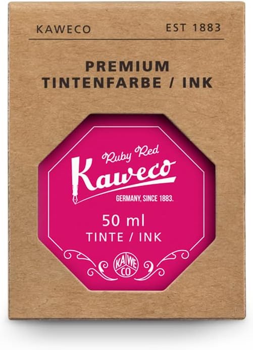 Kaweco Tintenglas 50 ml | Rubinrot Ruby Red | Premium Tinte für Füller im Tintenfass | vegan tierver