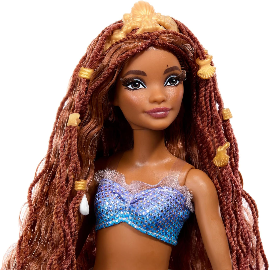 Disney Arielle, die Meerjungfrau - Deluxe-Meerjungfrauenpuppe mit Haarperlen und Puppenständer für f