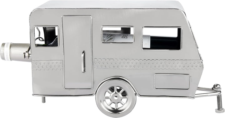 BRUBAKER Weinflaschenhalter Wohnwagen - Metall Flaschenhalter Camping - Wein Geschenk für Camper - F