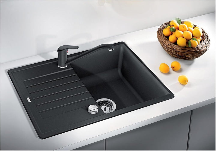 BLANCO ZIA 45 S Compact | SILGRANIT schwarz | Einbauart: Einbau von Oben | reversibel | mit Ablauffe