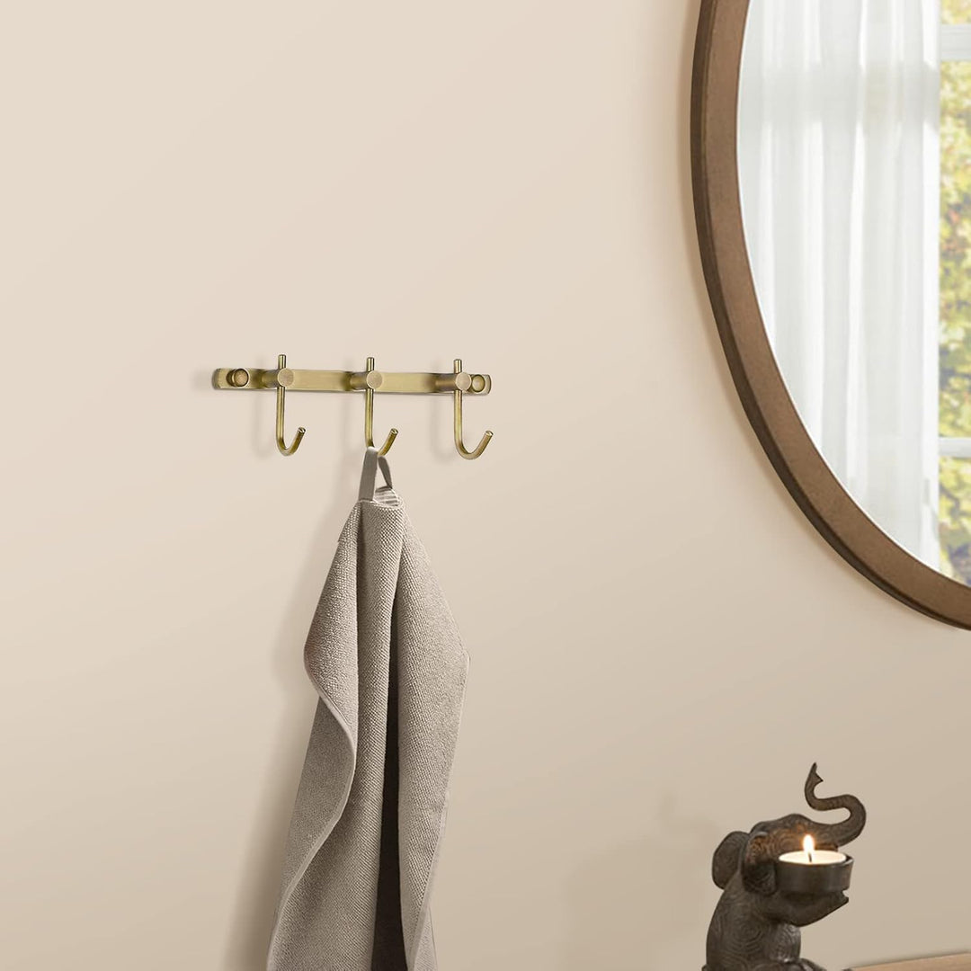 WINCASE Wand montiert Messing antik gebürstet Bronze Reihe Haken mit 3 Heavy Duty Europäischen klass
