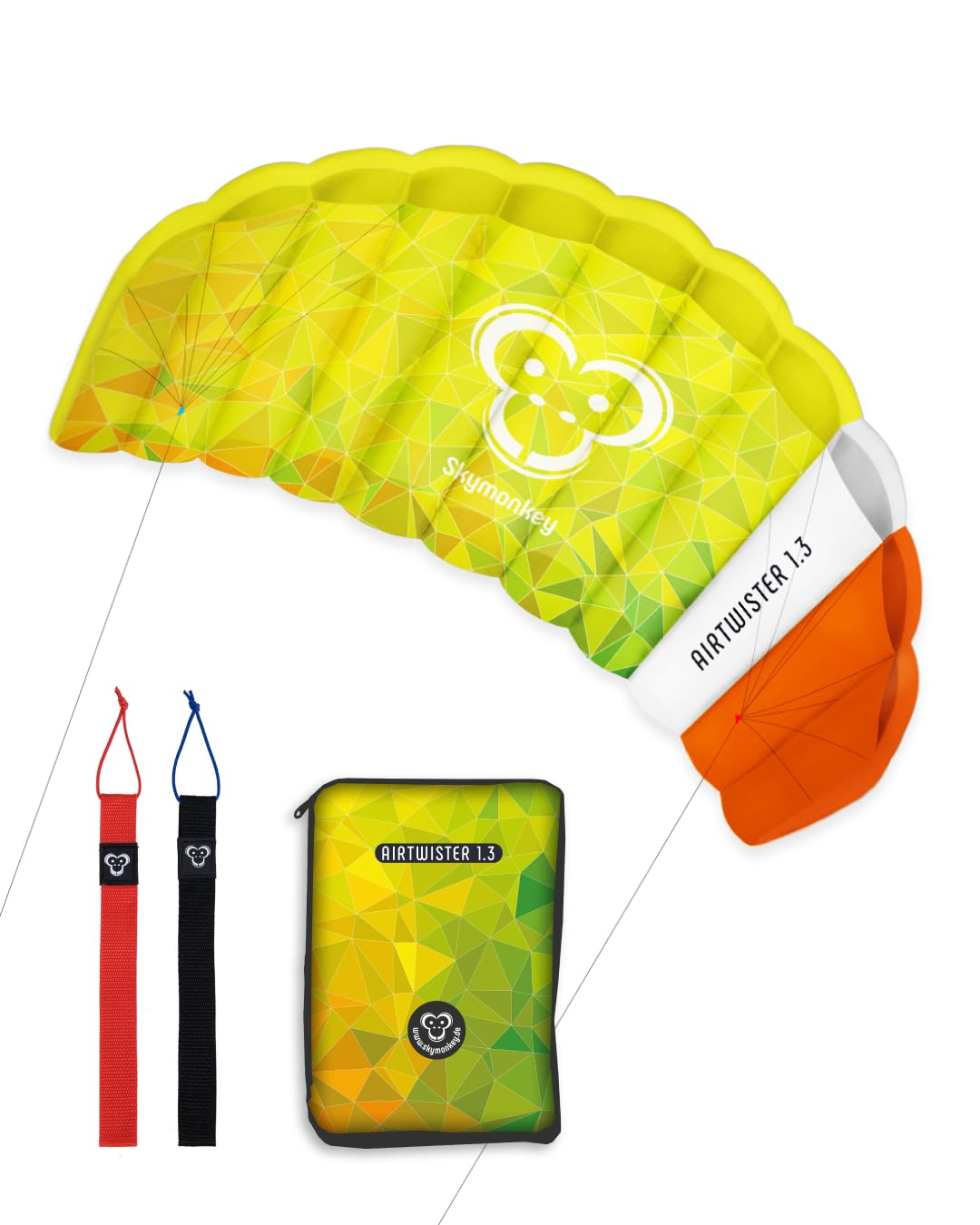 Skymonkey Airtwister Lenkmatte inkl. Packsack & Flugschlaufen - Lenkdrachen bereits fertig angeleint