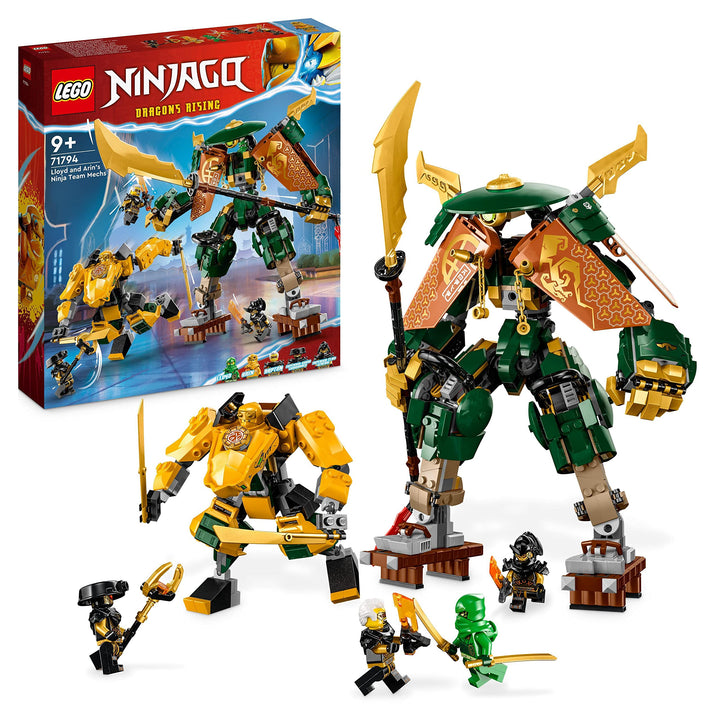 LEGO NINJAGO Lloyds und Arins Ninja Training-Mechs Set mit 2 kombinierbaren Action-Figuren und 5 Min