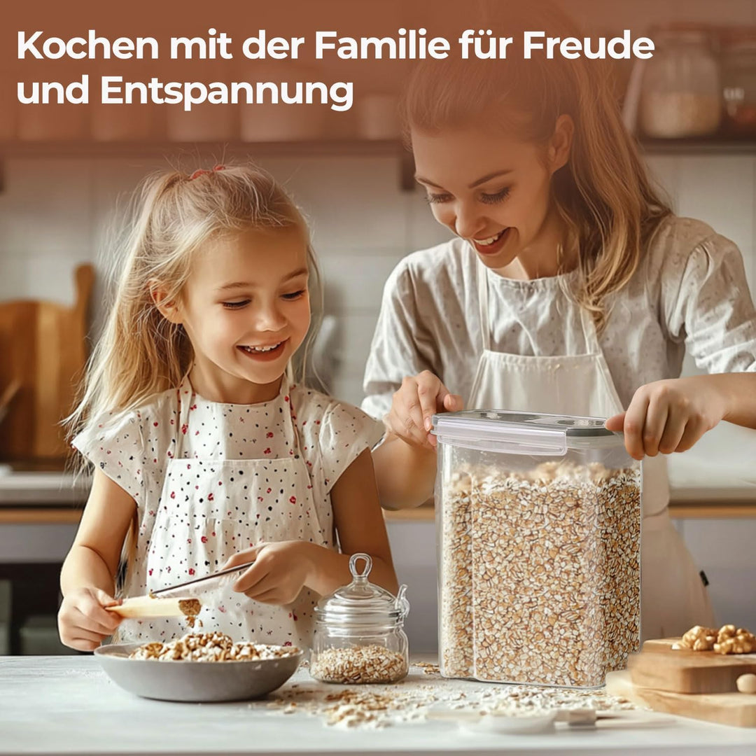 ComSaf Vorratsdosen mit Deckel Luftdicht 2.5 L, 6er Müsli Aufbewahrung, Aufbewahrungsbox mit Deckel,