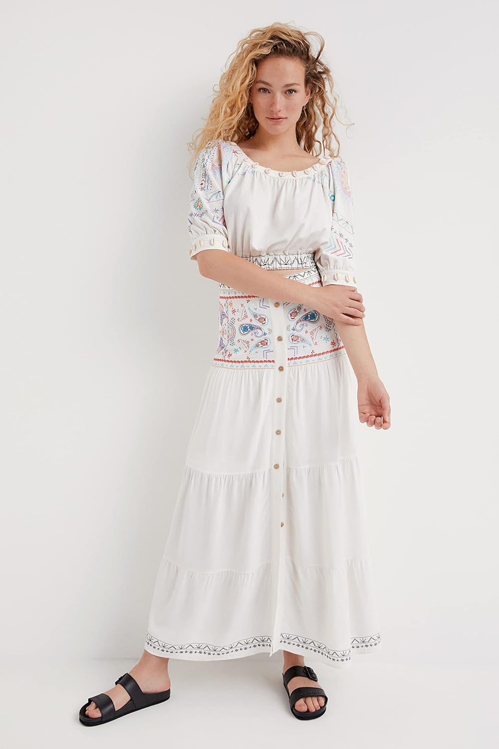 Desigual Damen Boho Bluse M Weiss, M Wei&#xDF;