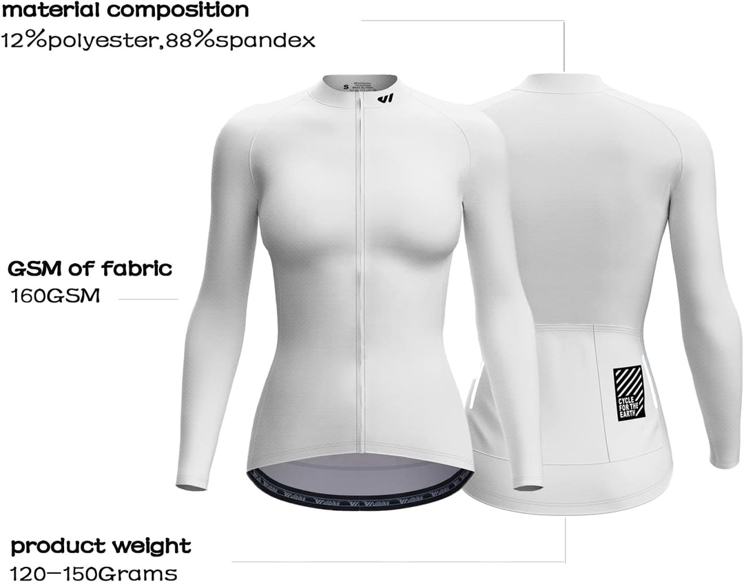 Wulibike Damen Radtrikot,Fahrradtrikot Damen Langarm Atmungsaktiv Rennrad Trikot Damen mit 3 Rückent