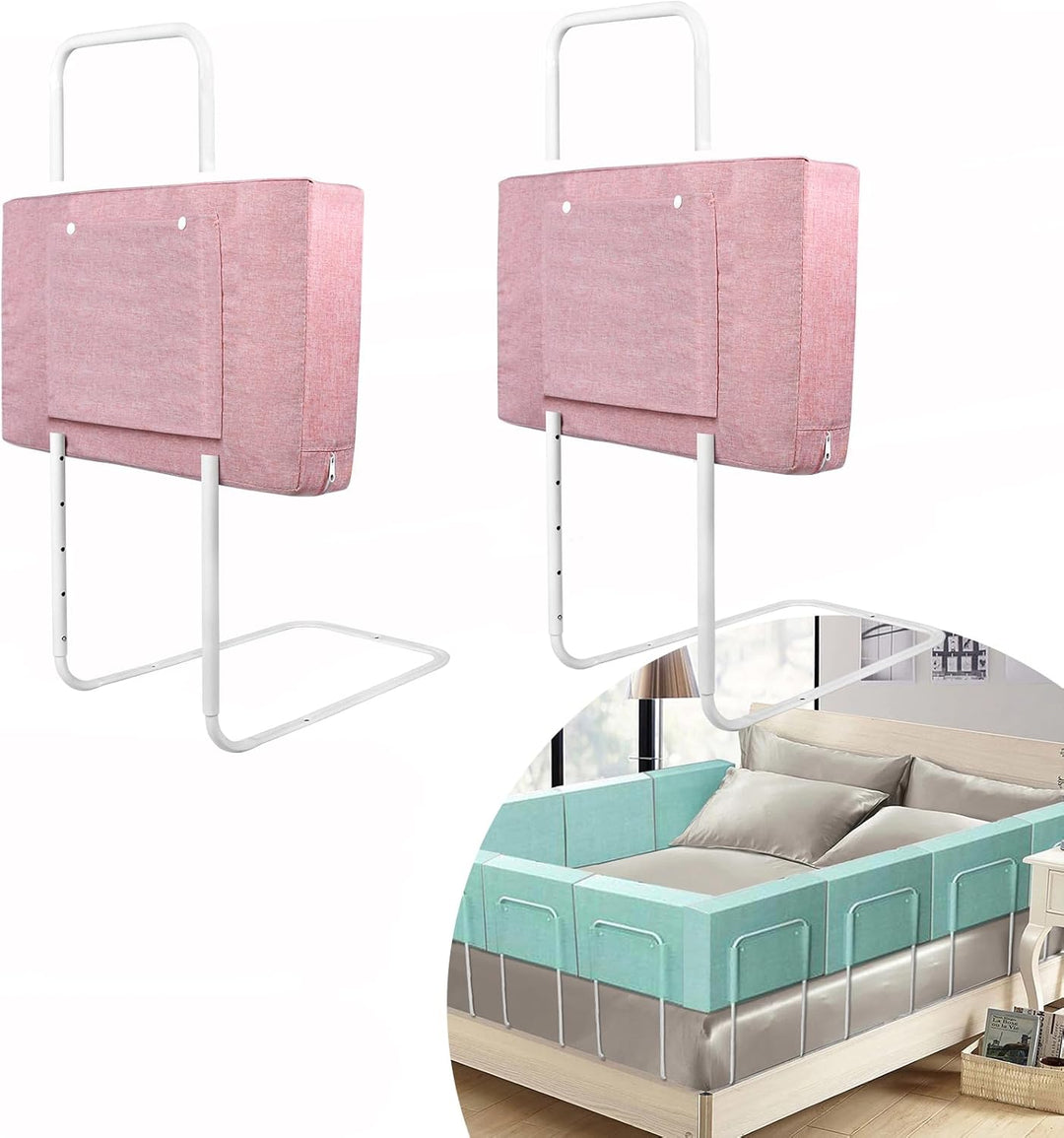 JOIEYOU Bettgitter Bettschutzgitter Rausfallschutz Bett 60cm Bettgitter 5 Loch Höhenverstellbar Bett