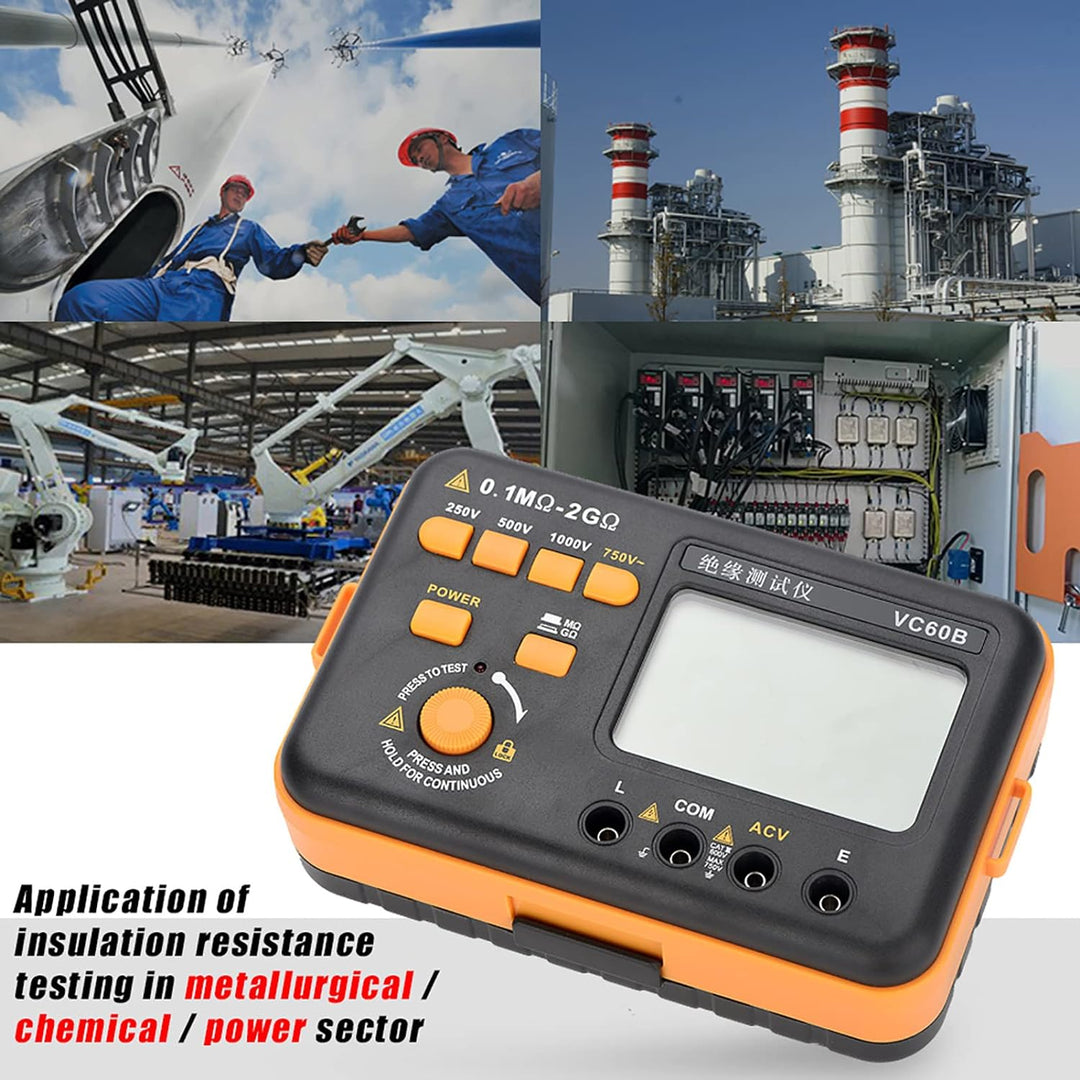 VC60B LCD Digital Megohmmeter Isolationswiderstand Tester MegOhm Meter 200MΩ / 2GΩ