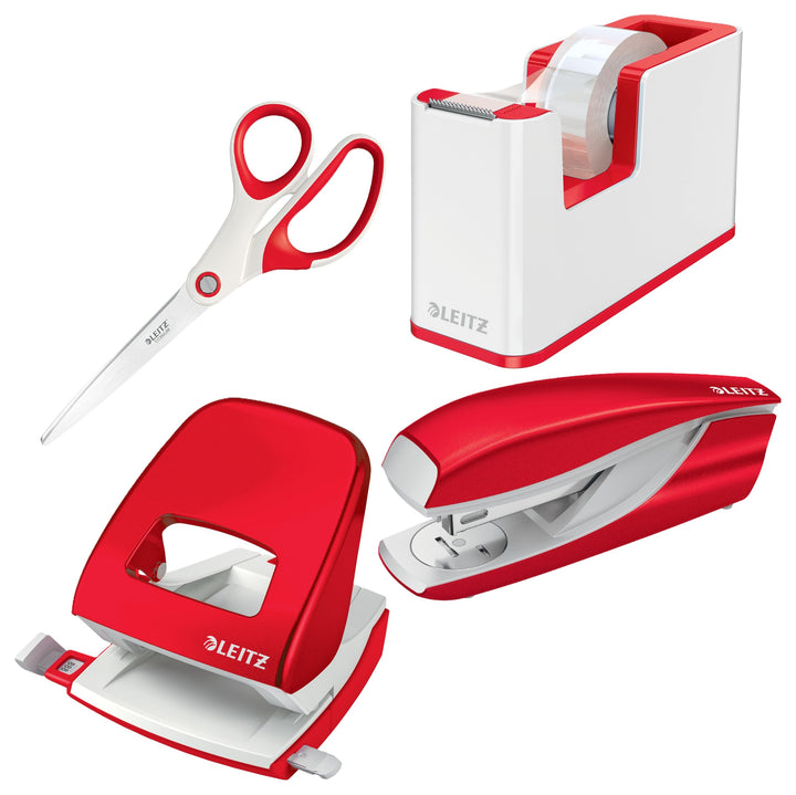 Leitz WOW Schreibtisch Accessoires (Rot, Komplett - Set) Komplett - Set Rot, Komplett - Set Rot