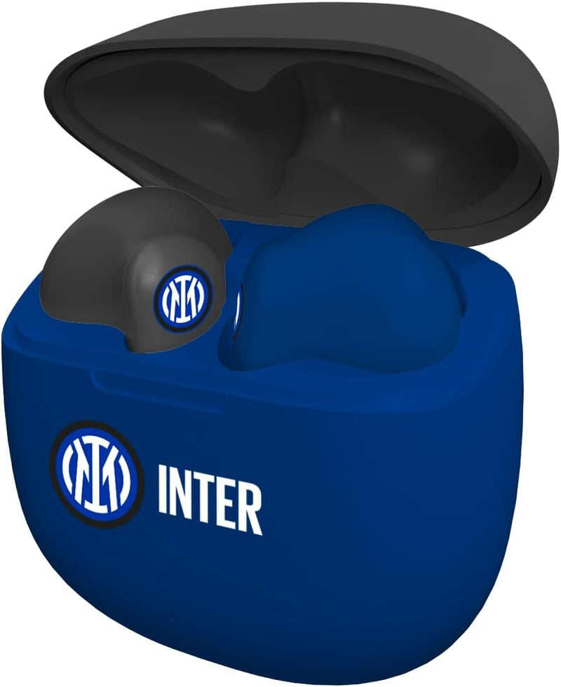 Inter Techmade, kabellose In-Ear-Kopfhörer, mit Ladebox, Schwarz/Hellblau