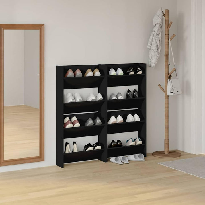 Susany 4 STK. Schuhschrank Hängend mit 2 Kippböden Ausgestattet, Schuhregal Wandmontage, Schuhorgani