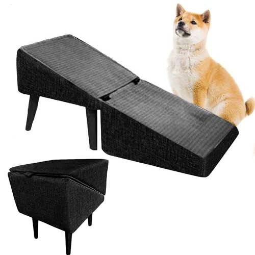 Hunderampe for Bett Sofa, Faltbare Hundetreppe, Tragbarer Fusshocker Für Kleine Mittelgrosse Hund, L