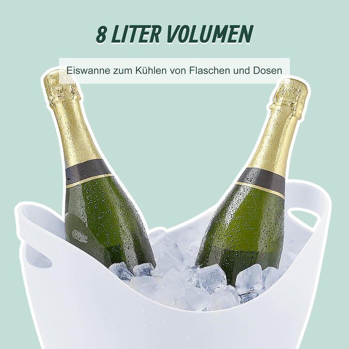 Relaxdays Sektkühler, Flaschenkühler, 8 Liter Volumen, Getränke kühlen, Vorratsbehälter HxBxT: 25,5