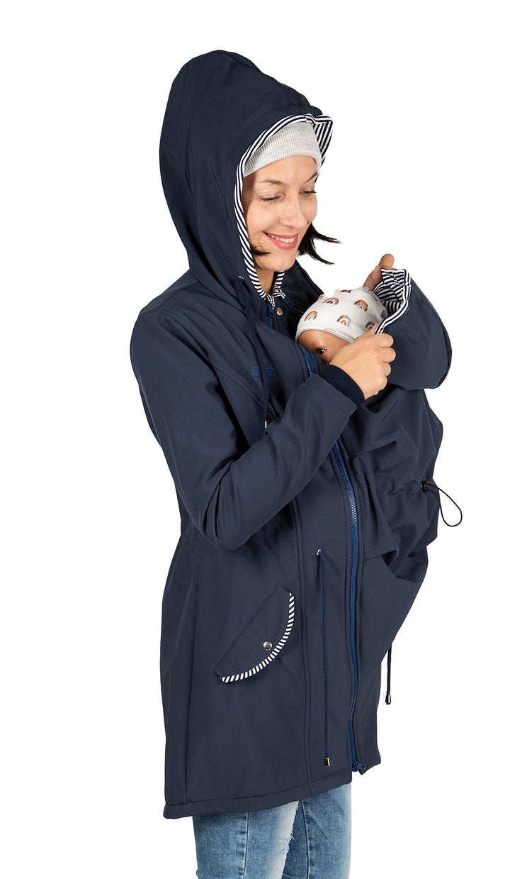Viva la Mama 4in1 Trageparka für Tragen auf dem Rücken oder der Brust, Allwetter Softshell - PINA M