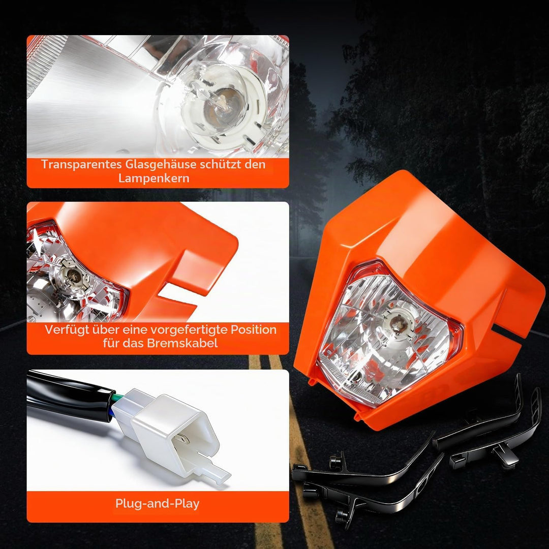 Lichtmaske Motorrad Dirt Bike Scheinwerfer Motorrad Scheinwerfer Verkleidung Maske Tagfahrlicht Für