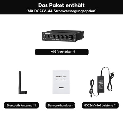 AIYIMA A03 TPA3116 Subwoofer Bluetooth 5.0 Stereoverstärker 2.1 Kanal HiFi-Leistungsverstärker 50W x