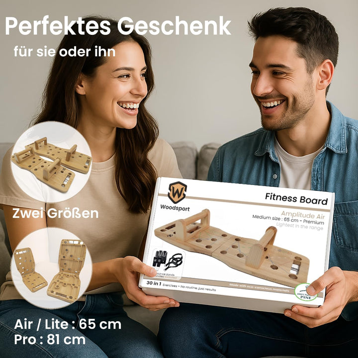 Amplitude – Premium Liegestützbrett/Push up Board aus Holz für Home gym – Klappbares Fitnessgerät fü