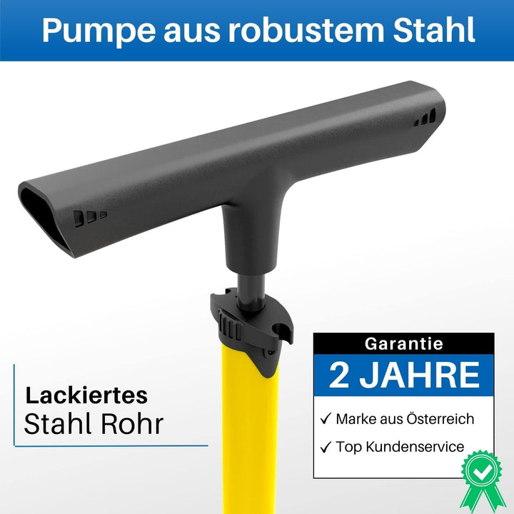 HiLo sports Standpumpe Fahrrad für alle Ventile - 11 Bar / 160 Psi Luftpumpe mit Manometer - Rostfre
