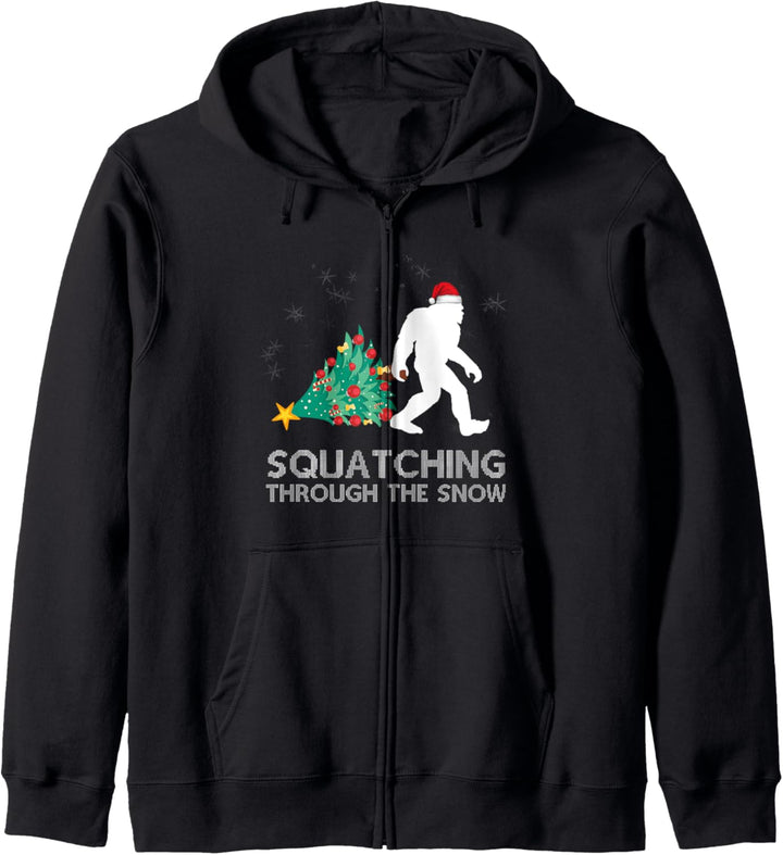 Funny Sasquatch Christmas Quote Squatching Bigfoot Xmas Kapuzenjacke