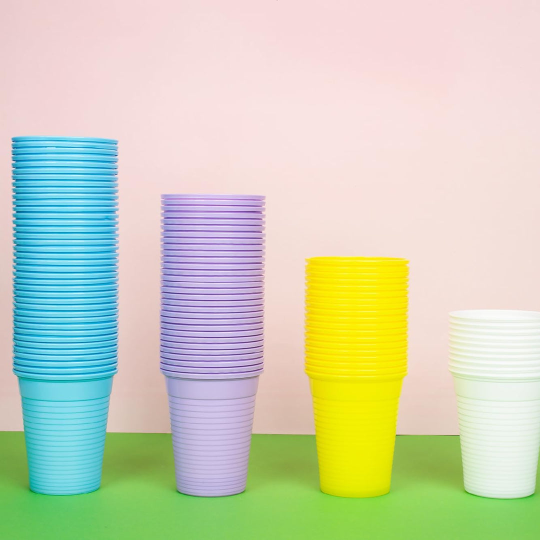 wellsamed 3000 Stück bunte Becher Trinkbecher Rainbow Partybecher (3.000 x 180 ml = 3000er Pack) Kal