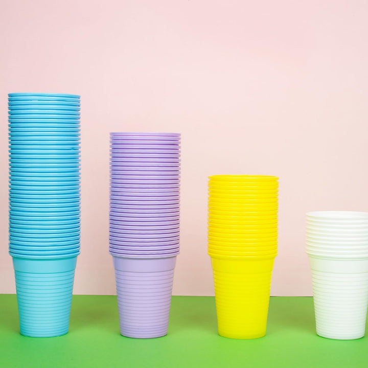 wellsamed 3000 Stück bunte Becher Trinkbecher Rainbow Partybecher (3.000 x 180 ml = 3000er Pack) Kal