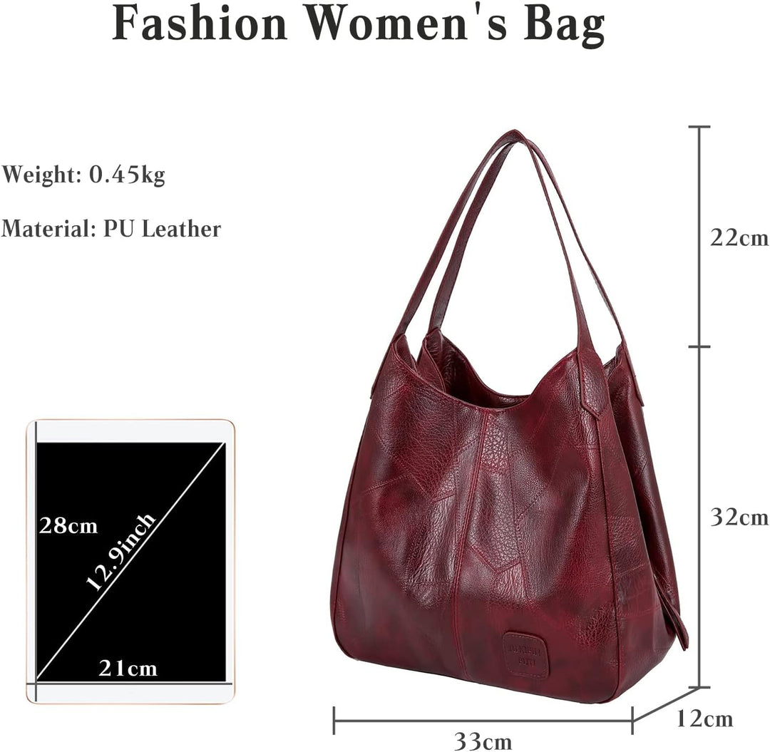 FANDARE Mode Damen-Henkeltaschen Wasserdicht Umhängetaschen Schultertaschen Handtasche PU-Leder Eime