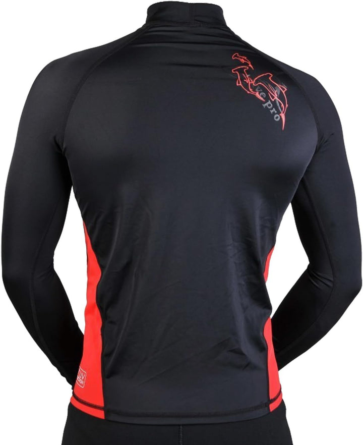 DivePro Rash Guard Lycra Shirt - UV Longsleeve Herren 3XL Rot, 3XL Rot