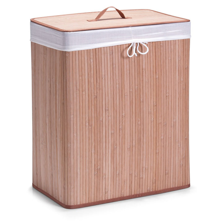 Zeller 13413 Wäschesammler, 2-fach, Bamboo, 52 x 32 x 63 cm, natur, Natur