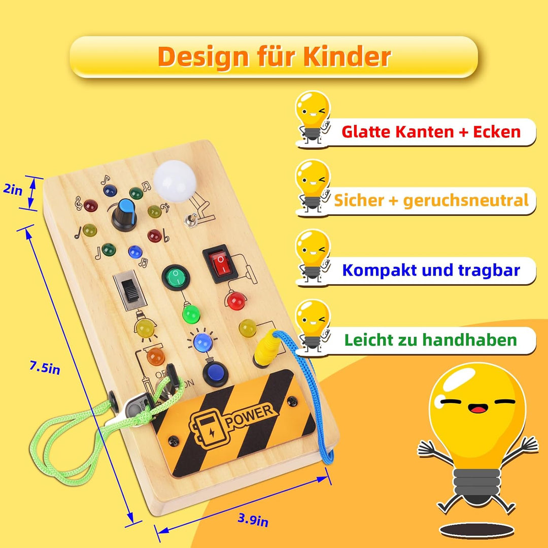 Montessori Spielzeug ab 1 Jahr Busy Board, Baby Motorikspielzeug Activity Board Holzspielzeug ab 1 2