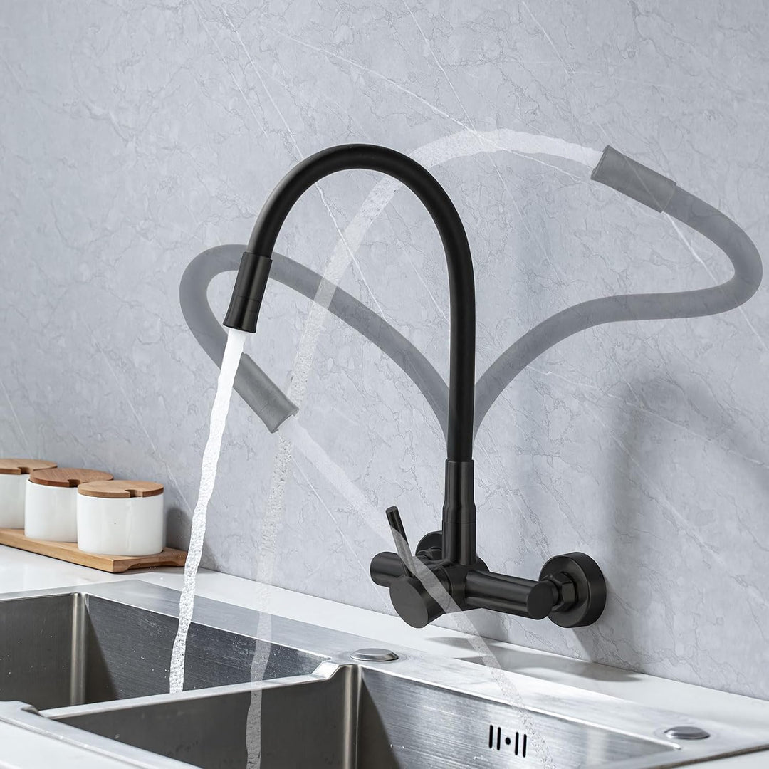 Wasserhahn Küche Wandmontage mit 3/4 zoll Anschluss für Geschirrspüler/Waschmaschine, Edelstahl Wand