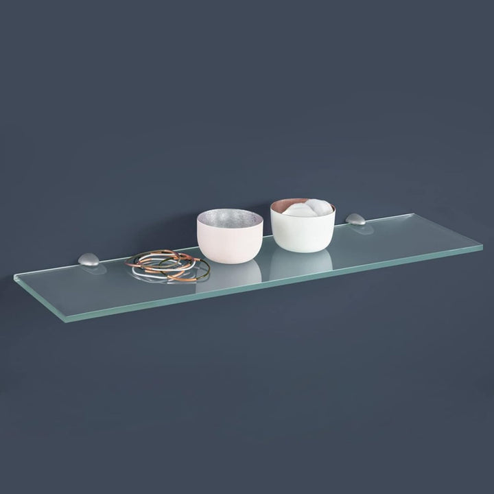 Randaco 2X Glasablage mit Wandhalterung, Wandregal Mattglas mit 8mm ESG Sicherheitsglas und Halterun
