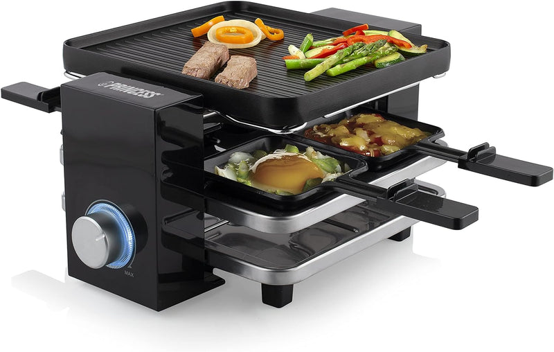 Princess Piano Raclette - für bis zu 4 Personen, multifunktional, 700 Watt, regelbarer Thermostat, A