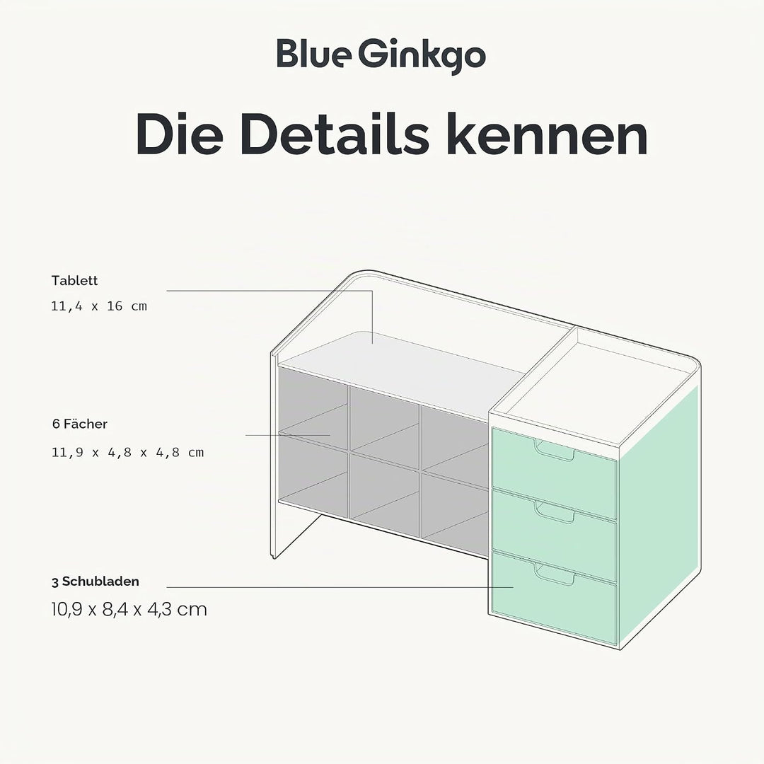 BLUE GINKGO Hive Stack Desk Organizer – Stapelbarer Stiftehalter, Schreibtischorganizer mit Schublad