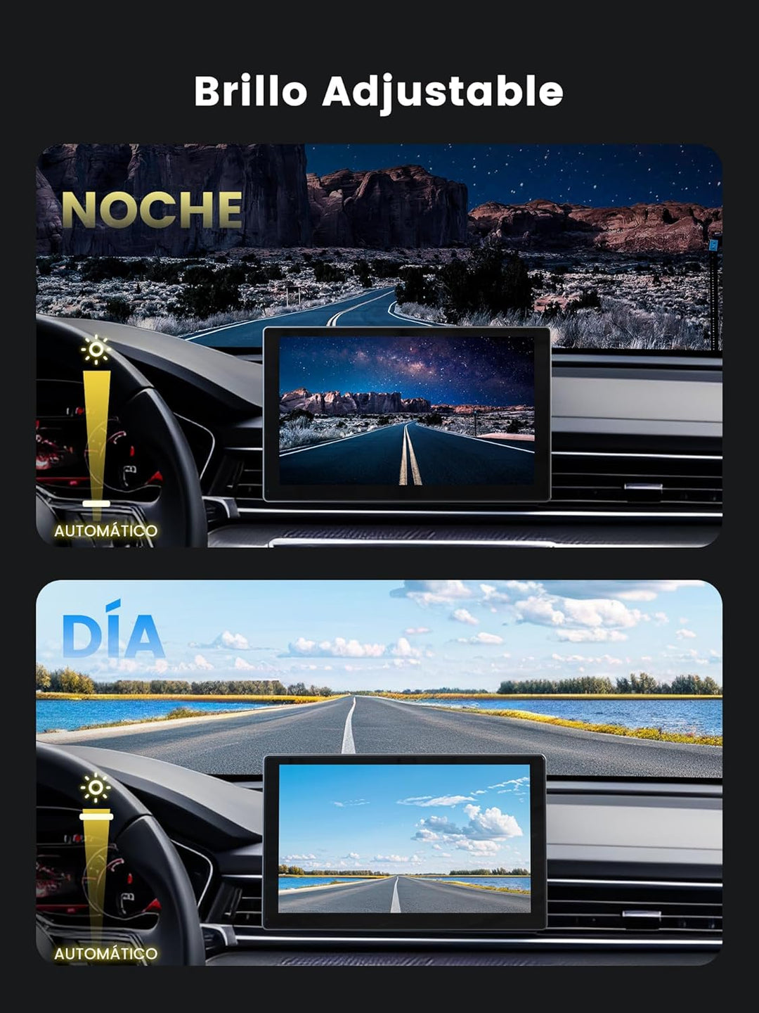 Carplay Display 9" - 4K-Dashcam & 1080P-Rückfahrkamera Drahtloses Tragbares für Apple Carplay & Andr